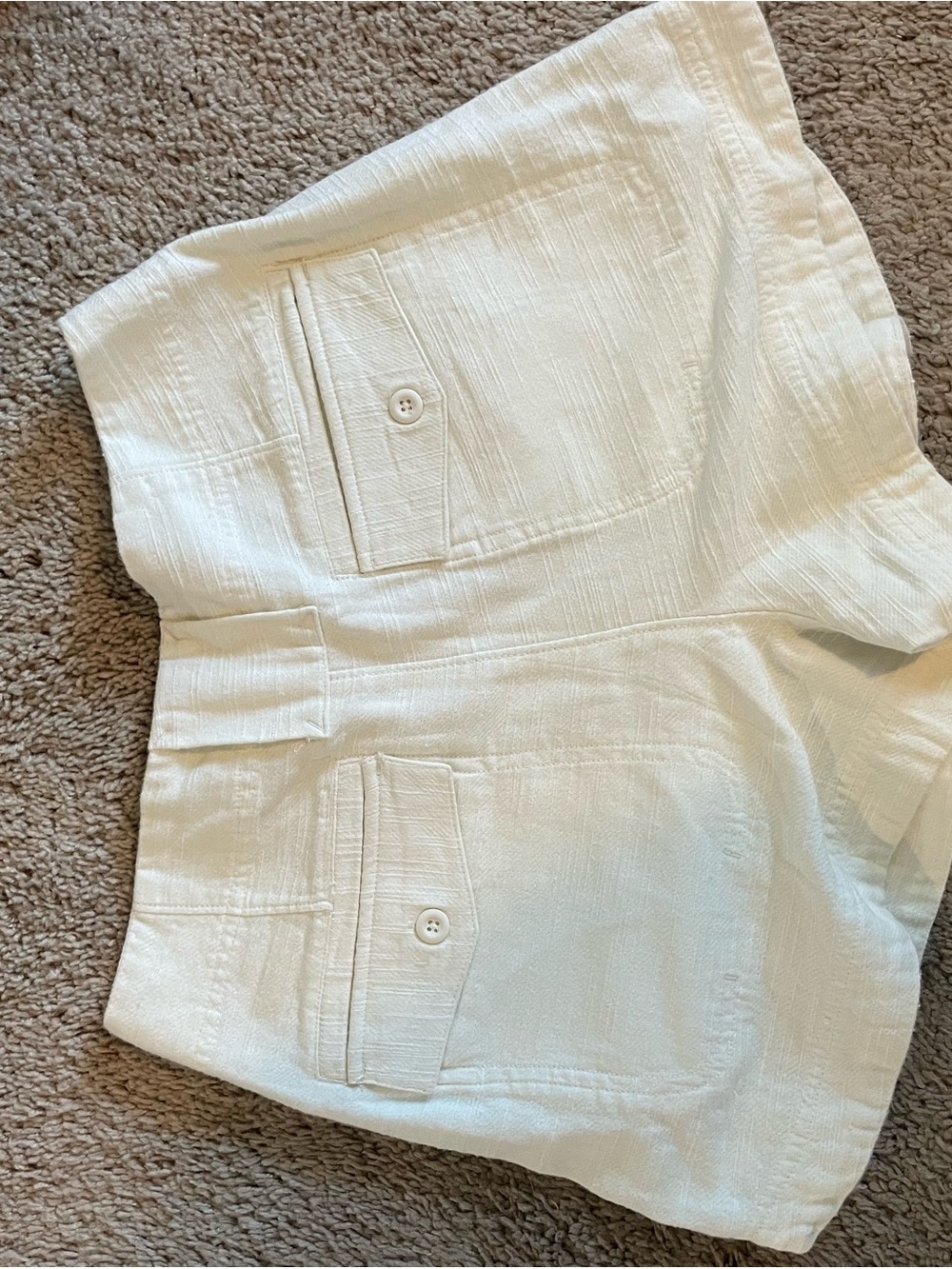 Free People Cream/White Linen Blend Shorts - Picture 2 of 3